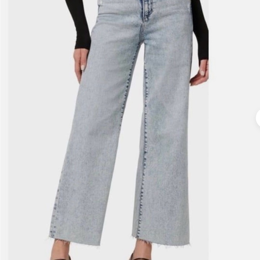 Joe's Jeans The Mia Acid Wash Cut Hem High Waist Ankle Flare Wide Leg jeans